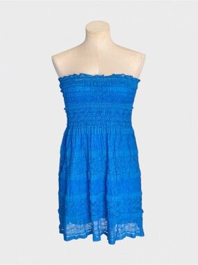J Mode Layered Lace Strapless Tunic Top